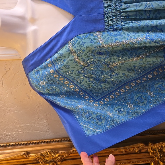 Coldwater Creek 100% Silk Caftan/Tunic/Blouse/Swimsuit Cover-up Sz. L/XL - Picture 3 of 9